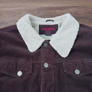 Vintage Tony Hawk Dark Brown Sherpa Lined Corduroy Jacket Coat Size XXL Y2K
